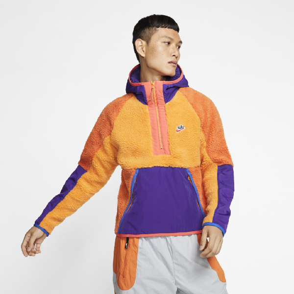 nike orange zip hoodie