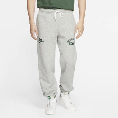 Shop Nike X Stranger Things Menâs Fleece Pants (dark Grey Heather) In Dark Grey Heather,white,fir