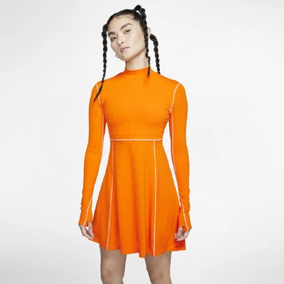 Nike X Olivia Kim Women's Long-sleeve Tennis Dress In Orange | ModeSens