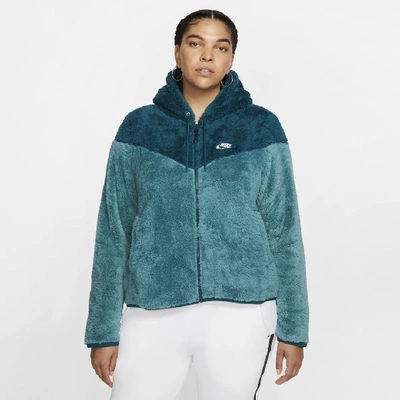 Shop Nike Sportswear Windrunner Women's Sherpa Jacket (plus Size) In Blue
