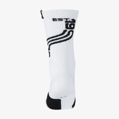 Shop Nike Kyrie Elite Crew Basketball Socks (white) In White,black,black