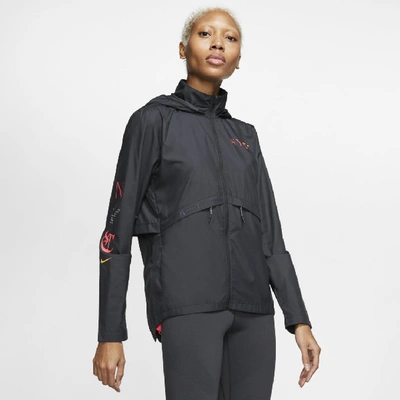 Women's essential packable running jacket outlet black