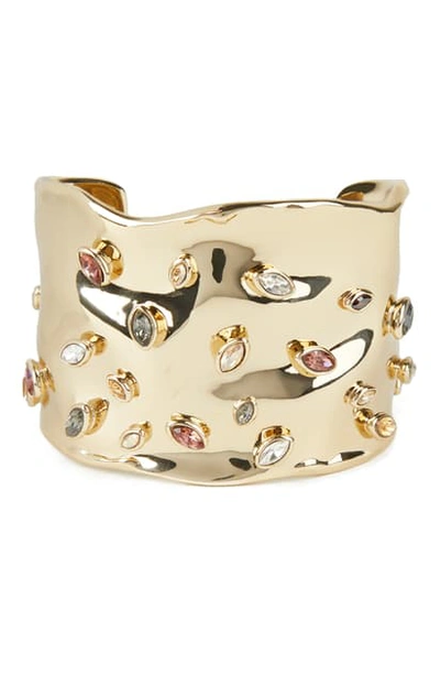 Shop Alexis Bittar Asteria Nova Crumpled Metal Sputnik Cuff In 10k Gold