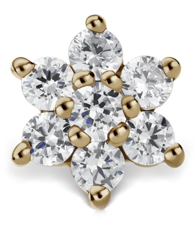 Shop Maria Tash 5.5mm Diamond Flower Threaded Stud Earring In Gold