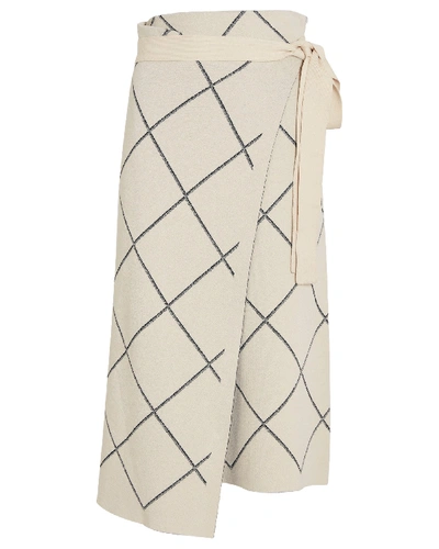 Shop Proenza Schouler Windowpane Wrap Skirt In Ivory