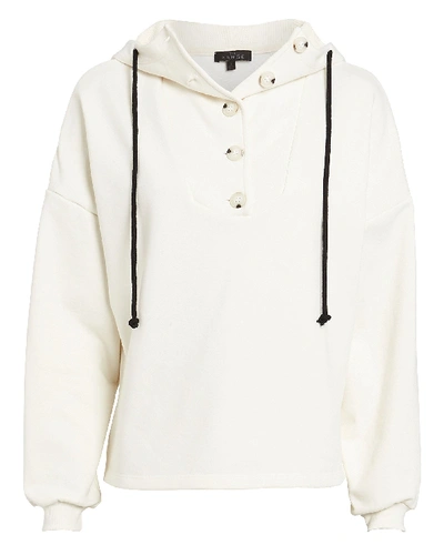 Shop The Range Button Front Terry Hoodie In White