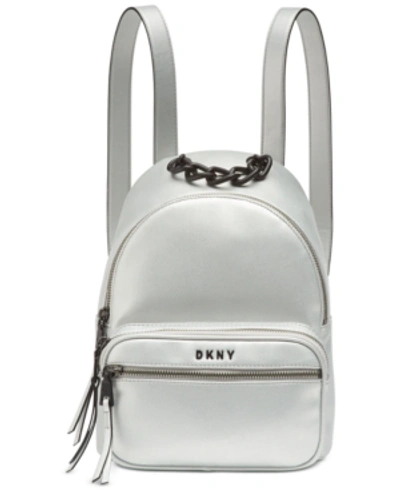 Shop Dkny Abby Backpack In Silver/silver