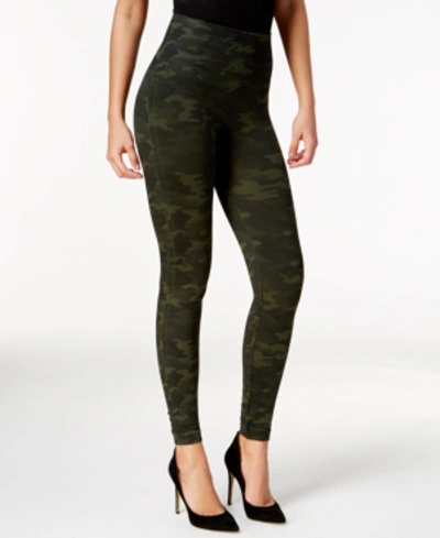 Shop Spanx Look At Me Now High-waisted Seamless Leggings In Green Camo