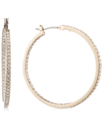 Shop Givenchy Medium Pave Hoop Earrings 1-1/4" In Gold