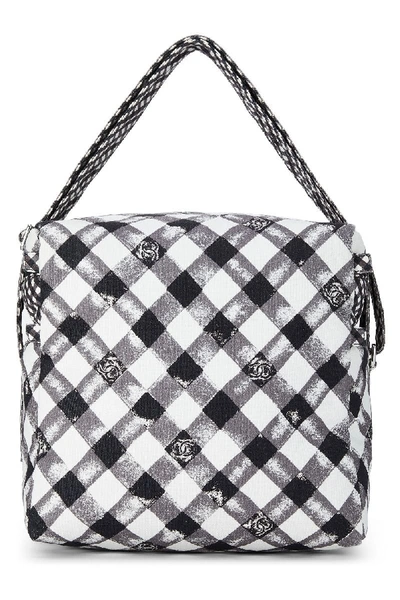 Pre-owned Chanel Black & White Plaid Travel Lunch Box