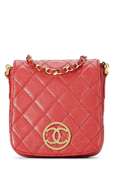 Pre-owned Chanel Red Quilted Caviar Full Flap Crossbody