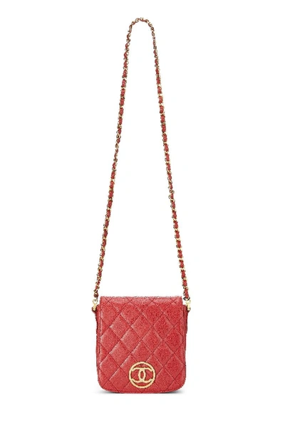 Pre-owned Chanel Red Quilted Caviar Full Flap Crossbody