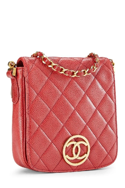 Pre-owned Chanel Red Quilted Caviar Full Flap Crossbody