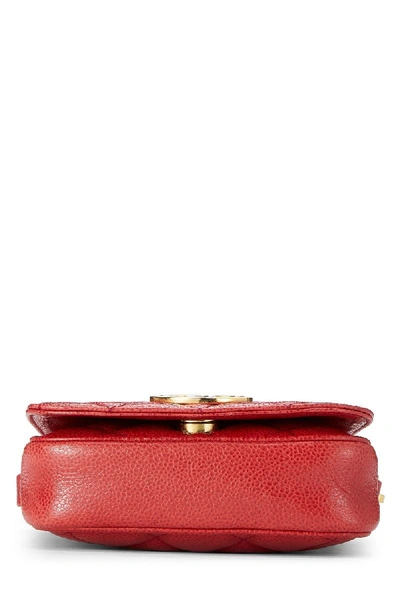 Pre-owned Chanel Red Quilted Caviar Full Flap Crossbody