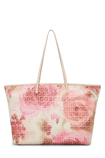 Pre-owned Fendi Multicolor Forever Floral Zucchino Roll Tote