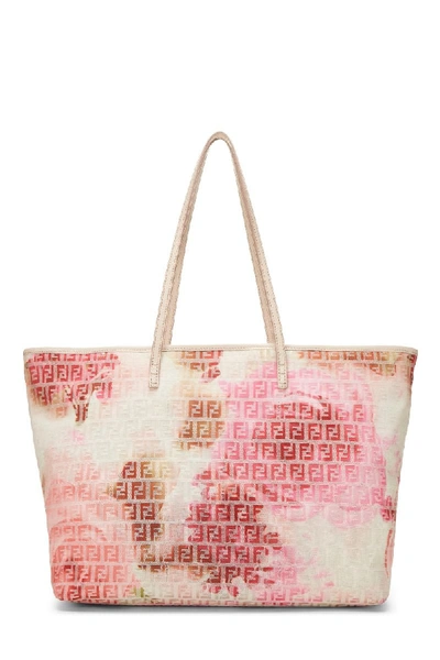 Pre-owned Fendi Multicolor Forever Floral Zucchino Roll Tote