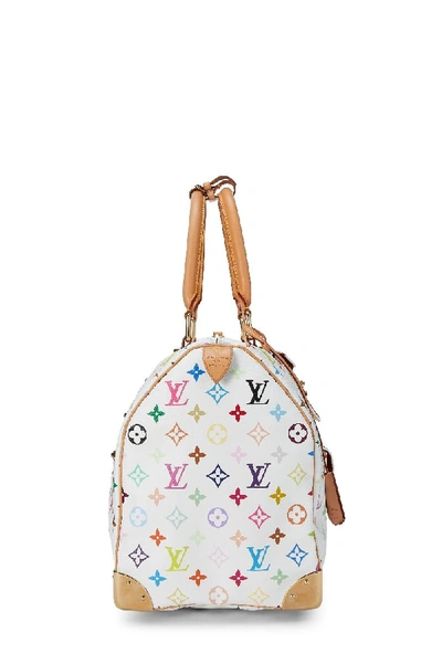 Pre-owned Louis Vuitton Takashi Murakami X  White Monogram Multicolore Keepall 45