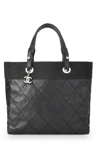 Pre-owned Chanel Black Quilted Paris Biarritz Tote