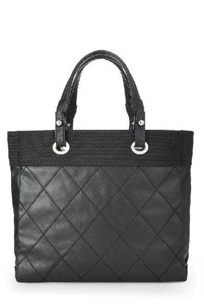 Pre-owned Chanel Black Quilted Paris Biarritz Tote