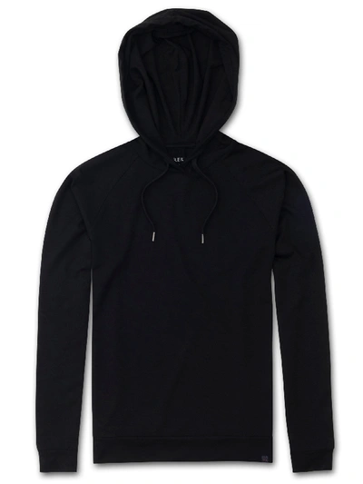 Derek Rose Women's Pullover Hoodie Basel Micro Modal Stretch Black In Black