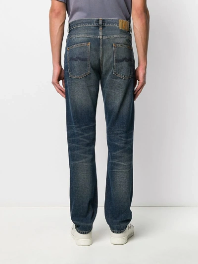 Shop Nudie Jeans Acid Wash Jeans In Blue