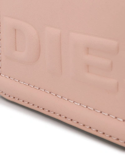 Shop Diesel Embossed-logo Square Cross-body In Pink
