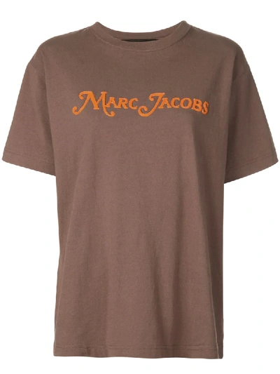 Shop Marc Jacobs Oversized Logo T-shirt In Brown
