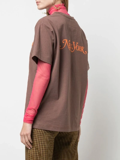 Shop Marc Jacobs Oversized Logo T-shirt In Brown