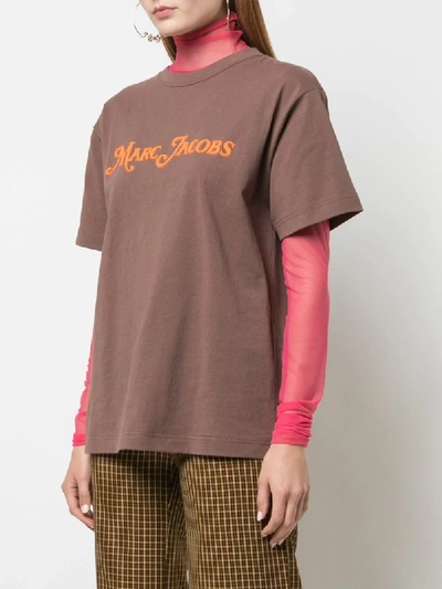 Shop Marc Jacobs Oversized Logo T-shirt In Brown