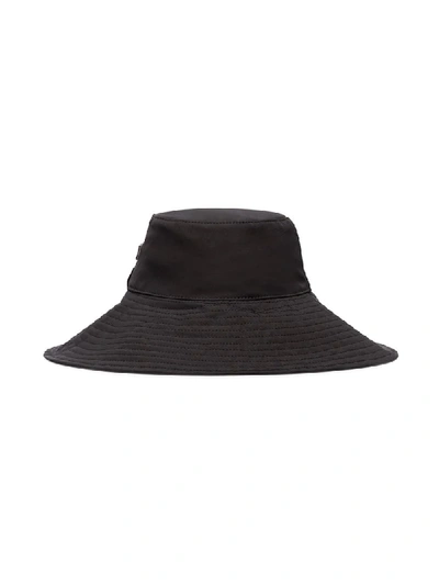 Shop Ganni Logo Patch Bucket Hat In Black