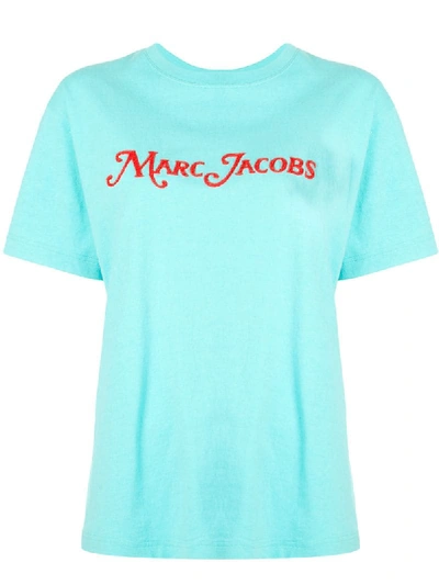 Shop Marc Jacobs Oversized Logo T-shirt In Blue