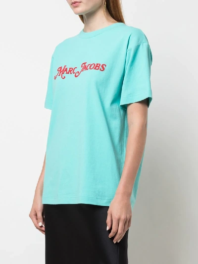 Shop Marc Jacobs Oversized Logo T-shirt In Blue