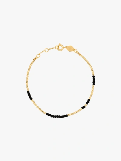 Shop Anni Lu 18k Gold-plated Asym Bracelet In Metallic Black