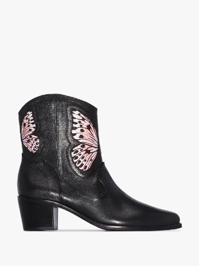 Shop Sophia Webster Black Shelby 50 Leather Cowboy Boots