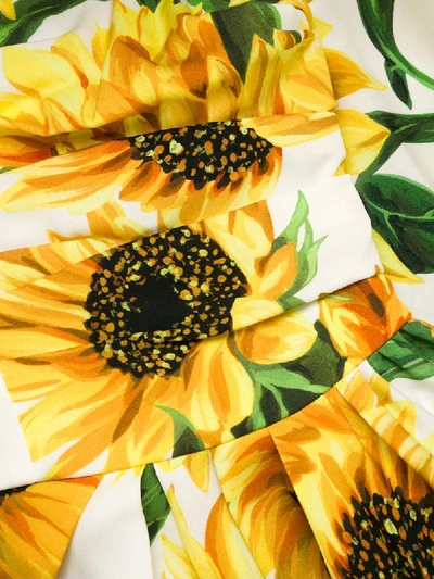 Shop Dolce & Gabbana Sunflower Print Midi Dress In Yellow