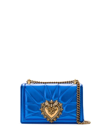 Shop Dolce & Gabbana Mini Devotion Shoulder Bag In Blue