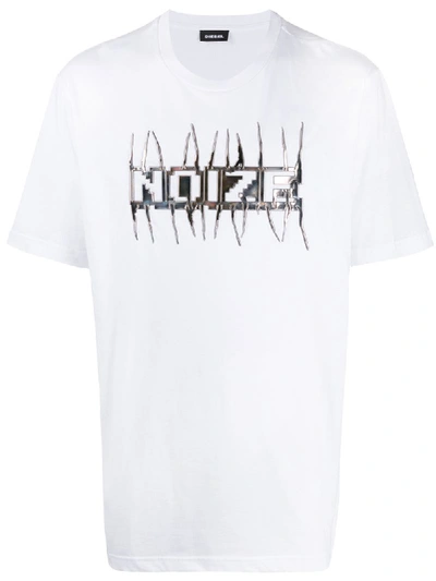 Shop Diesel Graphic Print T-shirt In White