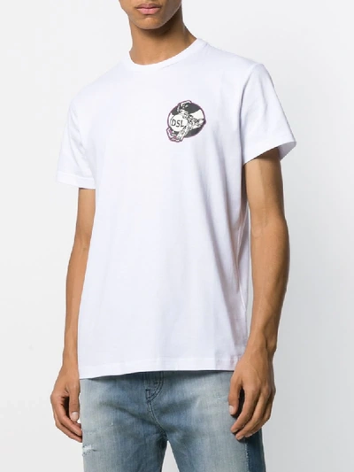 Shop Diesel Ball And Chain Print T-shirt In White