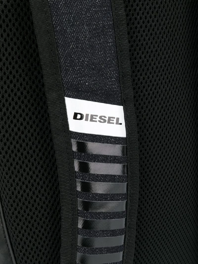 Shop Diesel Denim Backpack In Blue