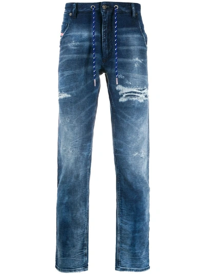 Shop Diesel Krooley Carrot Leg Joggjeans In Blue