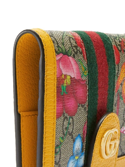 Shop Gucci Ophidia Flora Passport Case In Yellow