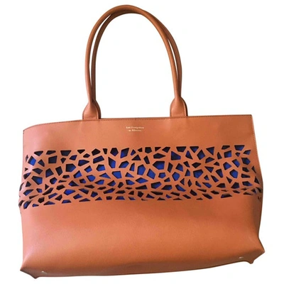 Pre-owned Les Georgettes Leather Tote In Camel