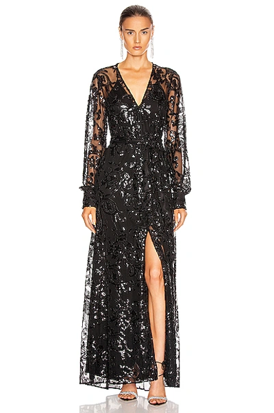 Shop Alexis Biata Dress In Beaded Black