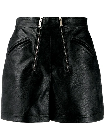 Shop Stella Mccartney Faux-leather Shorts In Black