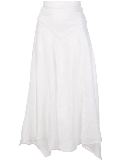 Shop Isabel Marant Étoile Asymmetric Midi Skirt In White