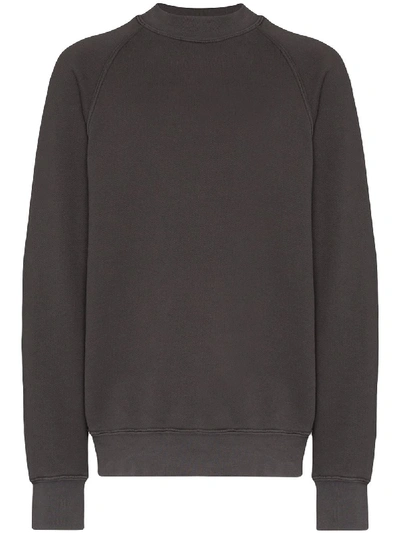Shop Les Tien Cotton Crew Sweatshirt In Black