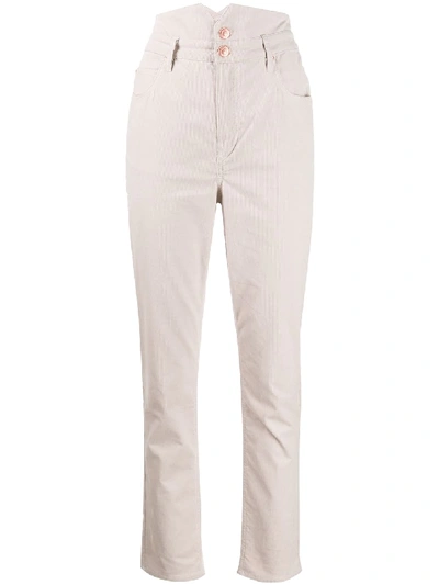 Shop Isabel Marant Verna Corduroy Trousers In Neutrals