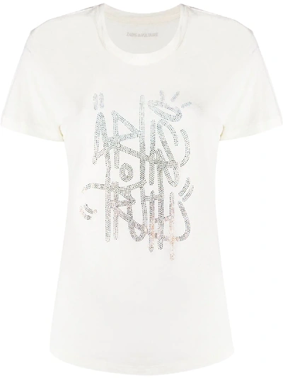 Shop Zadig & Voltaire Azedi Jormi Strass T-shirt In Neutrals