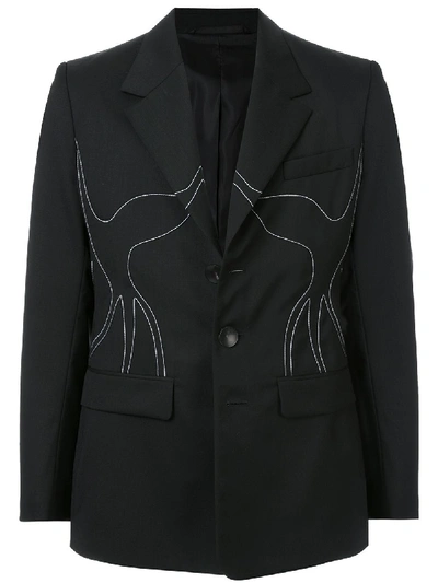 Shop Namacheko Embroidered Single Breasted Blazer In Black