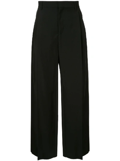 Shop Loewe Wide-leg Tailored Trousers In 黑色